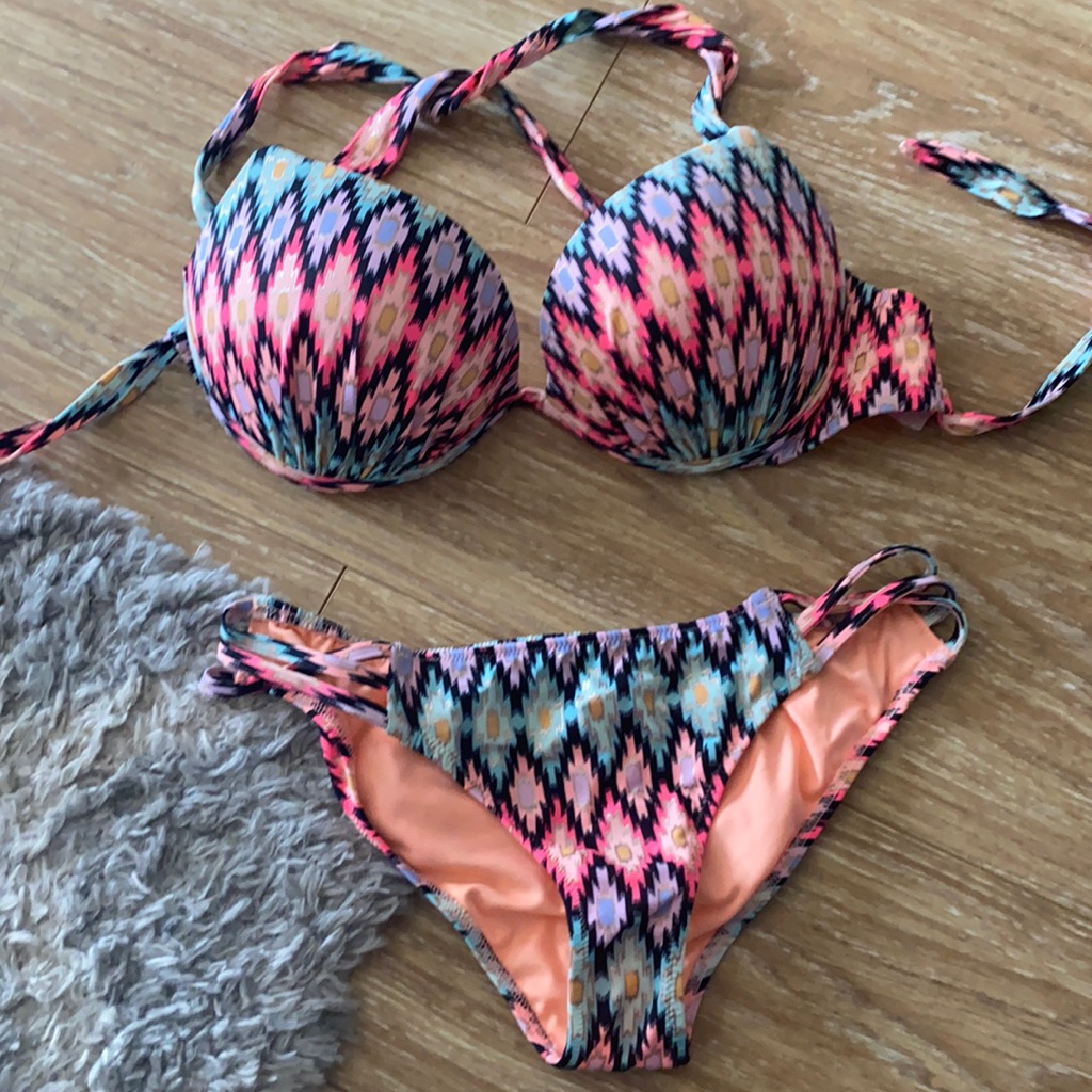 Victorias Secret Colorful Patterned Bikini Set